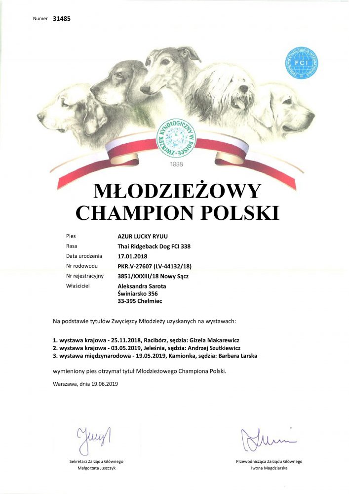 Opal – MŁODZIEŻOWY&nbsp;CHAMPION!
